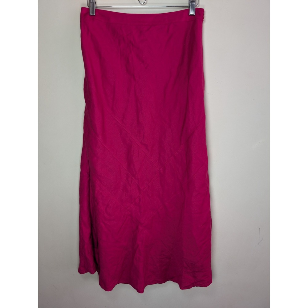 East 5th Women's Pink Linen Blend Midi Skirt Size 8‎ Coastal Chic Resortwear